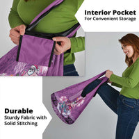 Hawaii Mele Kalikimaka Grocery Bag Funny Santa with Tribal Tattoos Kakau Purple Color - Polynesian Pride