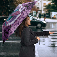 Hawaii Mele Kalikimaka Umbrella Funny Santa with Tribal Tattoos Kakau Purple Color - Polynesian Pride