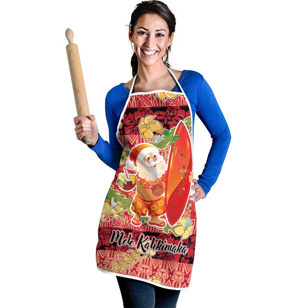 Hawaii Santa Mele Kalikimaka Apron Tropical Puakenikeni Lei with Polynesian Tribal Pattern - Polynesian Pride