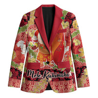 Hawaii Santa Mele Kalikimaka Blazer Tropical Puakenikeni Lei with Polynesian Tribal Pattern - Polynesian Pride
