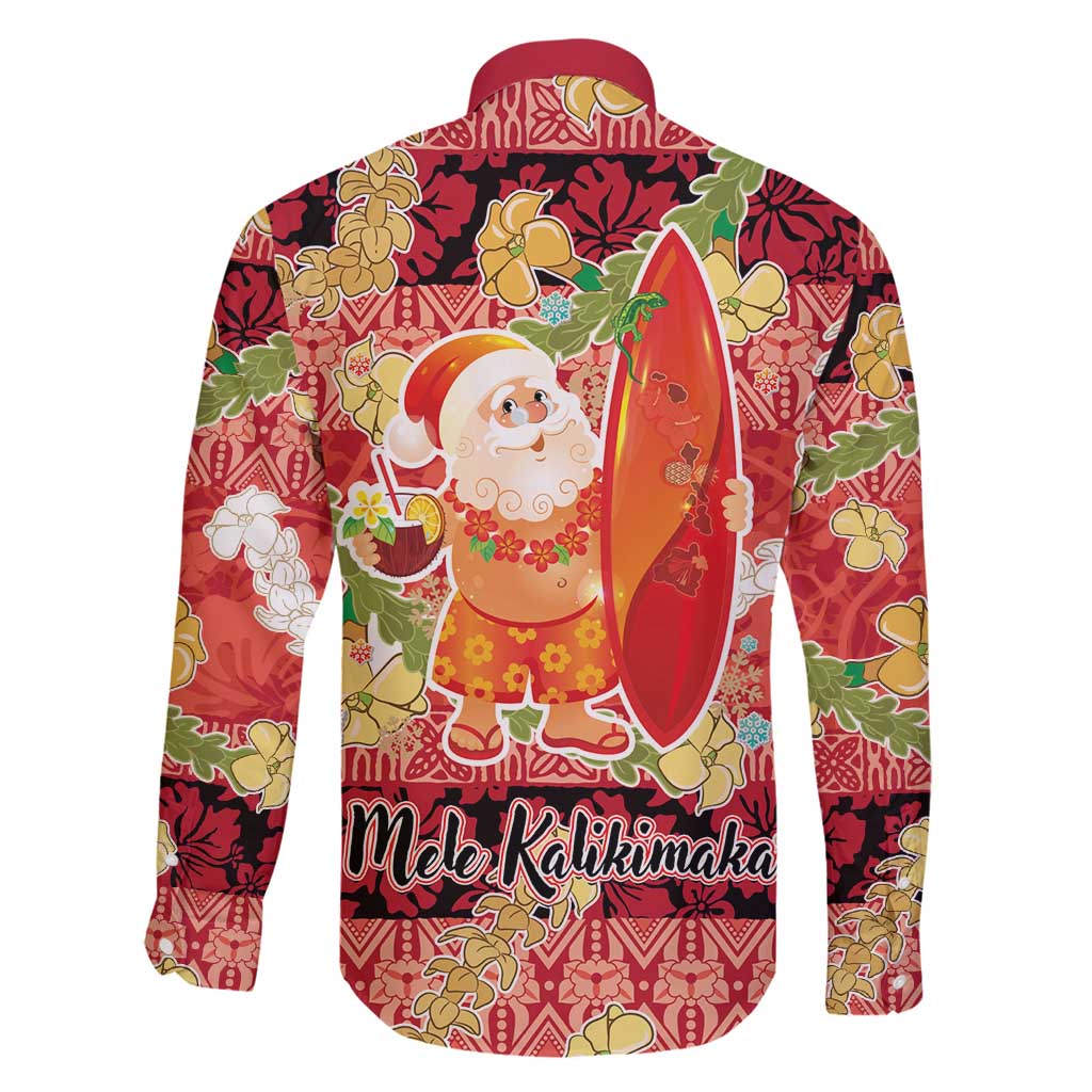 Hawaii Santa Mele Kalikimaka Family Matching Mermaid Dress and Hawaiian Shirt Tropical Puakenikeni Lei with Polynesian Tribal Pattern - Polynesian Pride