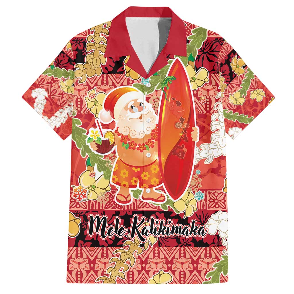 Hawaii Santa Mele Kalikimaka Family Matching Tank Maxi Dress and Hawaiian Shirt Tropical Puakenikeni Lei with Polynesian Tribal Pattern - Polynesian Pride