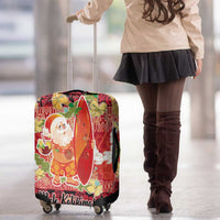 Hawaii Santa Mele Kalikimaka Luggage Cover Tropical Puakenikeni Lei with Polynesian Tribal Pattern - Polynesian Pride
