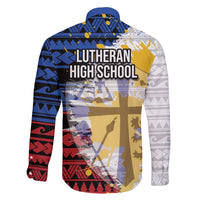 Hawaii Lutheran High School Family Matching Tank Maxi Dress and Hawaiian Shirt Kakau Pattern Splash Style LT03 - Polynesian Pride