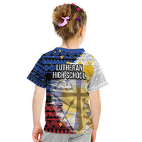 Hawaii Lutheran High School Kid T Shirt Kakau Pattern Splash Style LT03 - Polynesian Pride