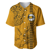 Nanakuli High and Intermediate School Baseball Jersey Tribal Kakau Pattern LT03 Yellow - Polynesian Pride