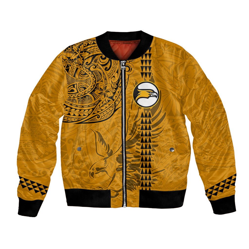 Nanakuli High and Intermediate School Bomber Jacket Tribal Kakau Pattern LT03 Unisex Yellow - Polynesian Pride
