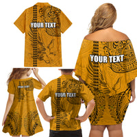 Nanakuli High and Intermediate School Family Matching Off Shoulder Short Dress and Hawaiian Shirt Tribal Kakau Pattern LT03 - Polynesian Pride