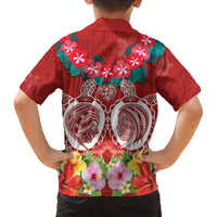 Polynesian Valentine Day Family Matching Off Shoulder Maxi Dress and Hawaiian Shirt Love Couple Turtle Maori Hibiscus Red Style LT03 - Polynesian Pride