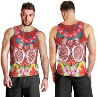 Polynesian Valentine Day Men Tank Top Love Couple Turtle Maori Hibiscus Red Style LT03 - Polynesian Pride