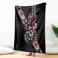 Aotearoa Toitu Te Tiriti-Honour the Treaty Blanket Maori Taniwha Haka with Taniko and Tukutuku