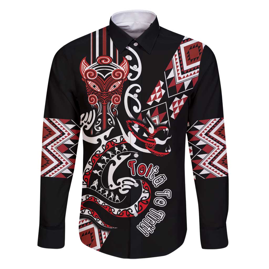 Aotearoa Toitu Te Tiriti-Honour the Treaty Family Matching Puletasi and Hawaiian Shirt Maori Taniwha Haka with Taniko and Tukutuku