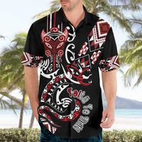 Aotearoa Toitu Te Tiriti-Honour the Treaty Hawaiian Shirt Maori Taniwha Haka with Taniko and Tukutuku