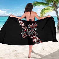 Aotearoa Toitu Te Tiriti-Honour the Treaty Sarong Maori Taniwha Haka with Taniko and Tukutuku