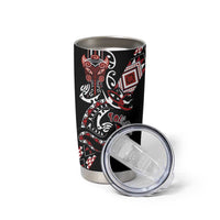 Aotearoa Toitu Te Tiriti-Honour the Treaty Tumbler Cup Maori Taniwha Haka with Taniko and Tukutuku