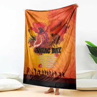 Australia and New Zealand ANZAC Day Blanket Soldiers Memories - Red Poppies with Aboriginal and Maori Art