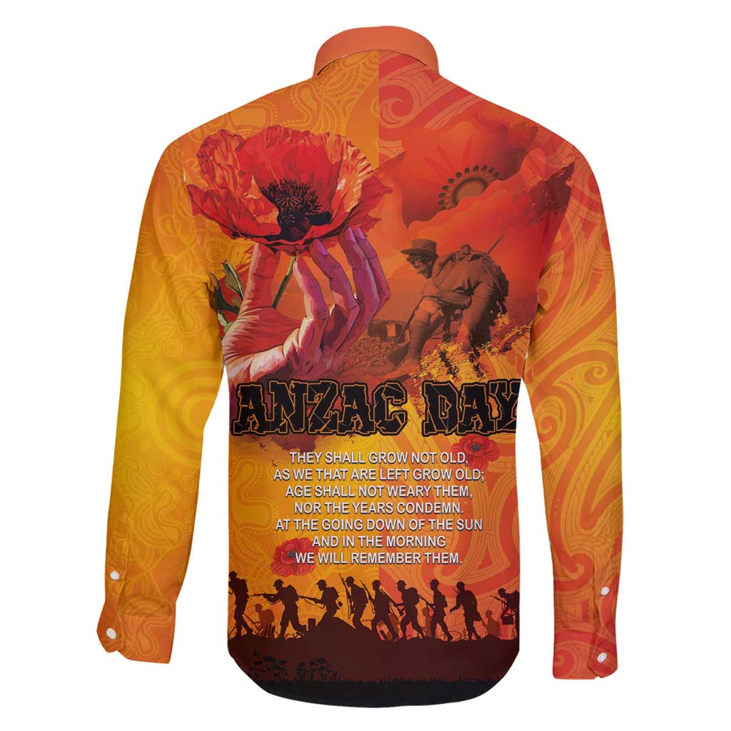 Australia and New Zealand ANZAC Day Family Matching Puletasi and Hawaiian Shirt Soldiers Memories - Red Poppies with Aboriginal and Maori Art LT03 - Polynesian Pride