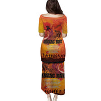 Australia and New Zealand ANZAC Day Family Matching Puletasi and Hawaiian Shirt Soldiers Memories - Red Poppies with Aboriginal and Maori Art LT03 - Polynesian Pride