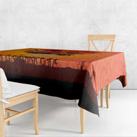 Australia and New Zealand ANZAC Day Tablecloth Soldiers Memories - Red Poppies with Aboriginal and Maori Art