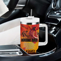 Australia and New Zealand ANZAC Day Tumbler With Handle Soldiers Memories - Red Poppies with Aboriginal and Maori Art