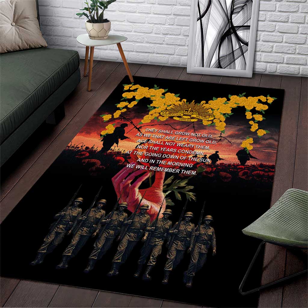 Australia ANZAC Day Area Rug Forever in My Thoughts