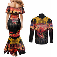 Australia ANZAC Day Couples Matching Mermaid Dress and Long Sleeve Button Shirt Forever in My Thoughts LT03 - Polynesian Pride