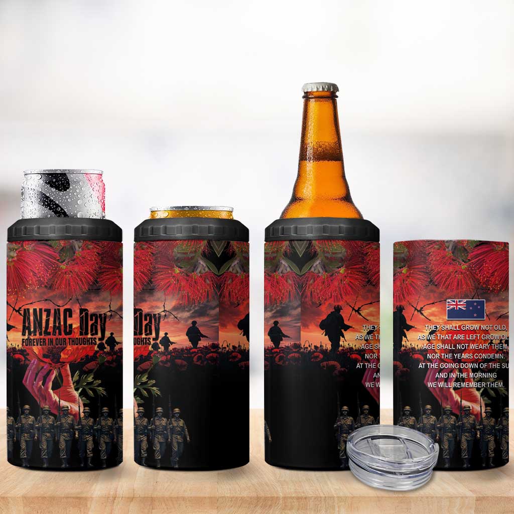 New Zealand ANZAC Day 4 in 1 Can Cooler Tumbler Forever in My Thoughts