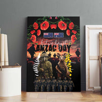 Australia and New Zealand ANZAC Day Canvas Wall Art Kangaroo and Kiwi Bird Soldier - Forever in My Thoughts
