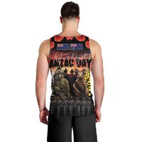 Australia and New Zealand ANZAC Day Men Tank Top Kangaroo and Kiwi Bird Soldier - Forever in My Thoughts