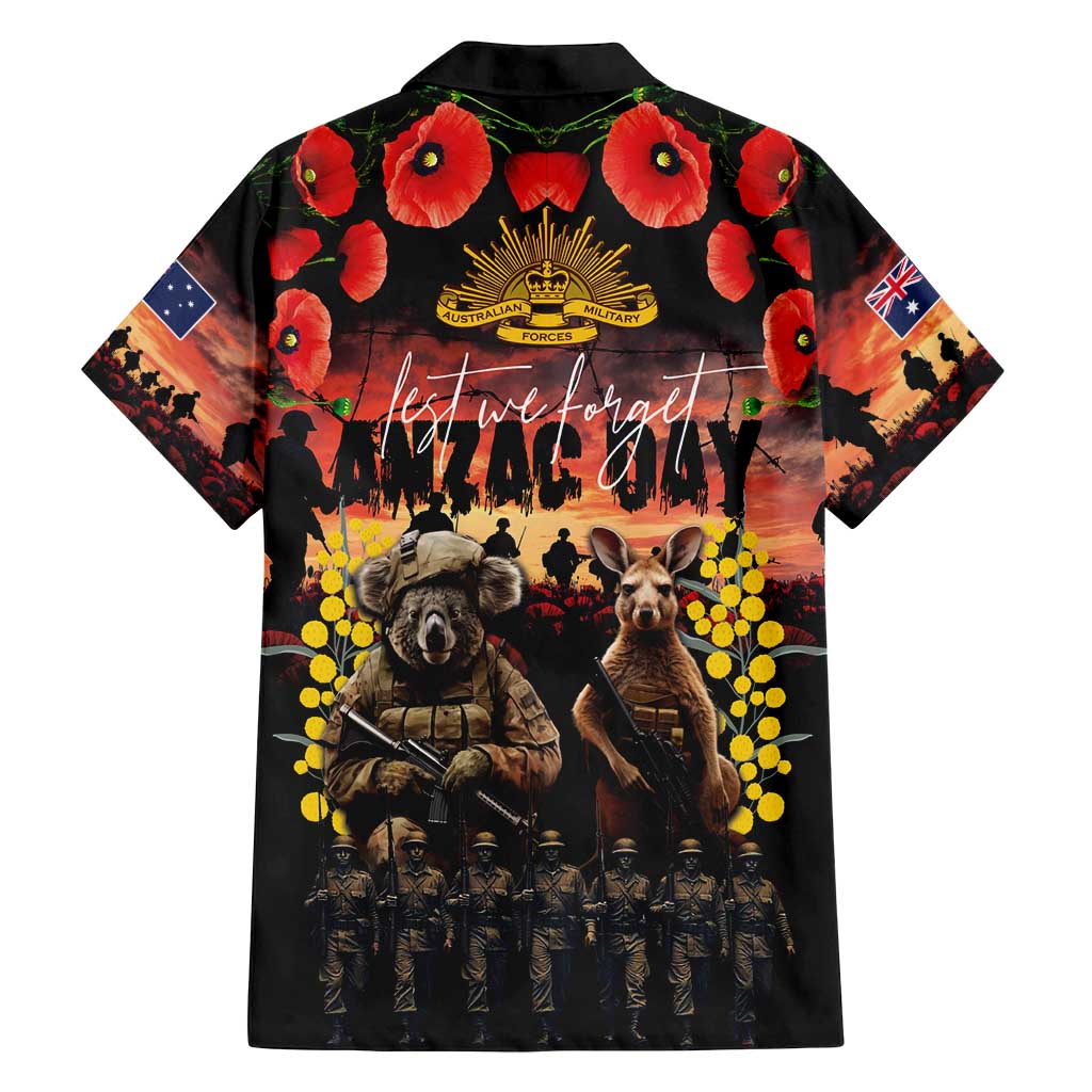 Australia ANZAC Day Family Matching Long Sleeve Bodycon Dress and Hawaiian Shirt Kangaroo and Koala Soldier - Forever in My Thoughts