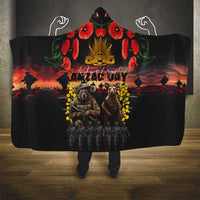 Australia ANZAC Day Hooded Blanket Kangaroo and Koala Soldier - Forever in My Thoughts LT03 - Polynesian Pride