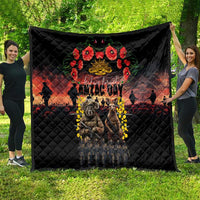 Australia ANZAC Day Quilt Kangaroo and Koala Soldier - Forever in My Thoughts
