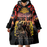 Australia ANZAC Day Wearable Blanket Hoodie Kangaroo and Koala Soldier - Forever in My Thoughts