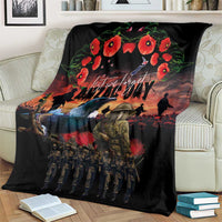 New Zealand ANZAC Day Blanket Tui Bird and Kiwi Bird Soldier - Forever in My Thoughts