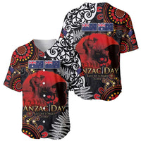 Australia and New Zealand ANZAC Day Baseball Jersey Aboriginal and Maori Art Pattern - Gallipoli Lest We Forget LT03 - Polynesian Pride