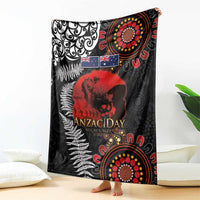Australia and New Zealand ANZAC Day Blanket Aboriginal and Maori Art Pattern - Gallipoli Lest We Forget