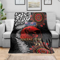 Australia and New Zealand ANZAC Day Blanket Aboriginal and Maori Art Pattern - Gallipoli Lest We Forget