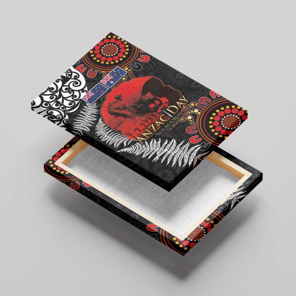 Australia and New Zealand ANZAC Day Canvas Wall Art Aboriginal and Maori Art Pattern - Gallipoli Lest We Forget