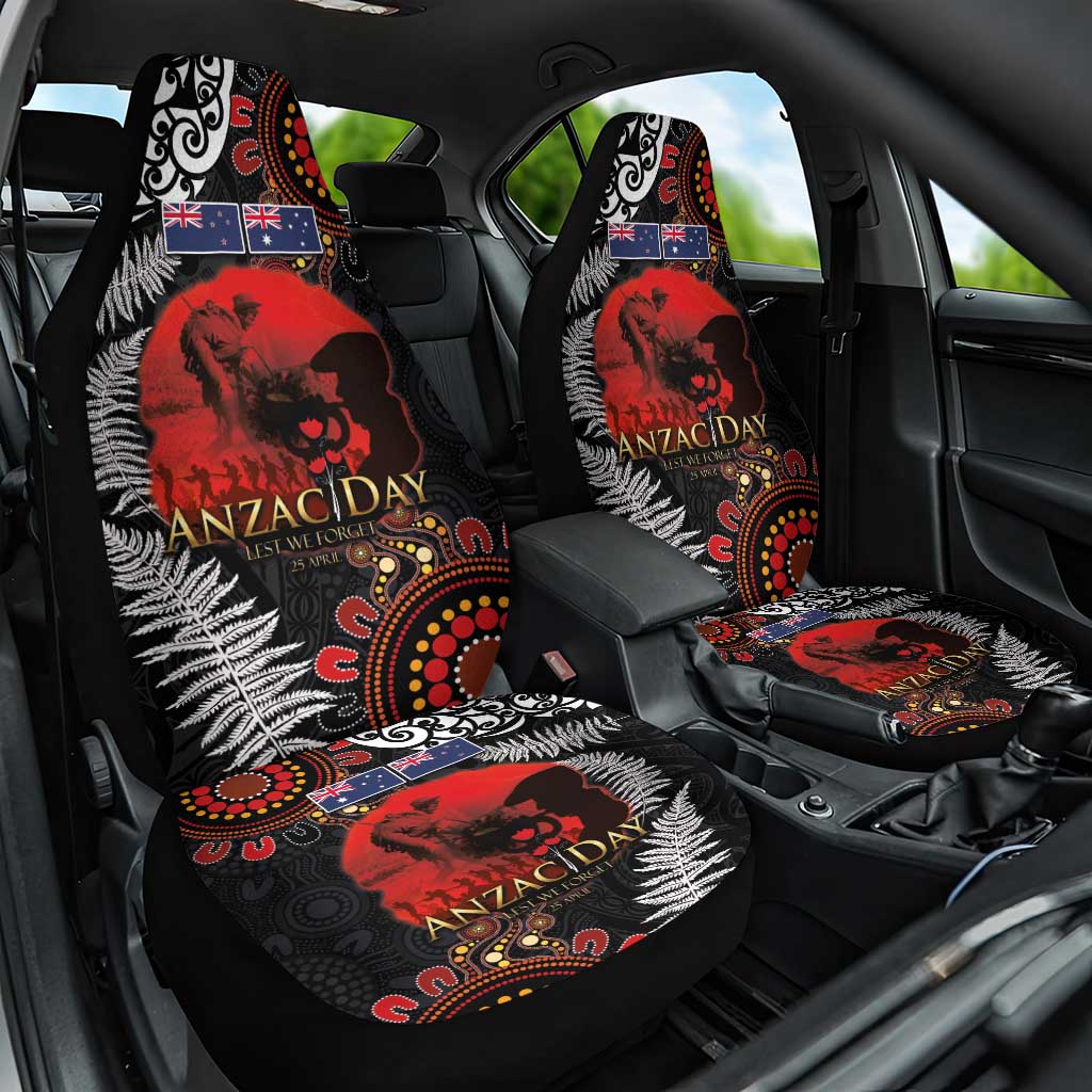 Australia and New Zealand ANZAC Day Car Seat Cover Aboriginal and Maori Art Pattern - Gallipoli Lest We Forget