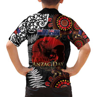Australia and New Zealand ANZAC Day Family Matching Summer Maxi Dress and Hawaiian Shirt Aboriginal and Maori Art Pattern - Gallipoli Lest We Forget LT03 - Polynesian Pride