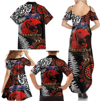 Australia and New Zealand ANZAC Day Family Matching Summer Maxi Dress and Hawaiian Shirt Aboriginal and Maori Art Pattern - Gallipoli Lest We Forget LT03 - Polynesian Pride