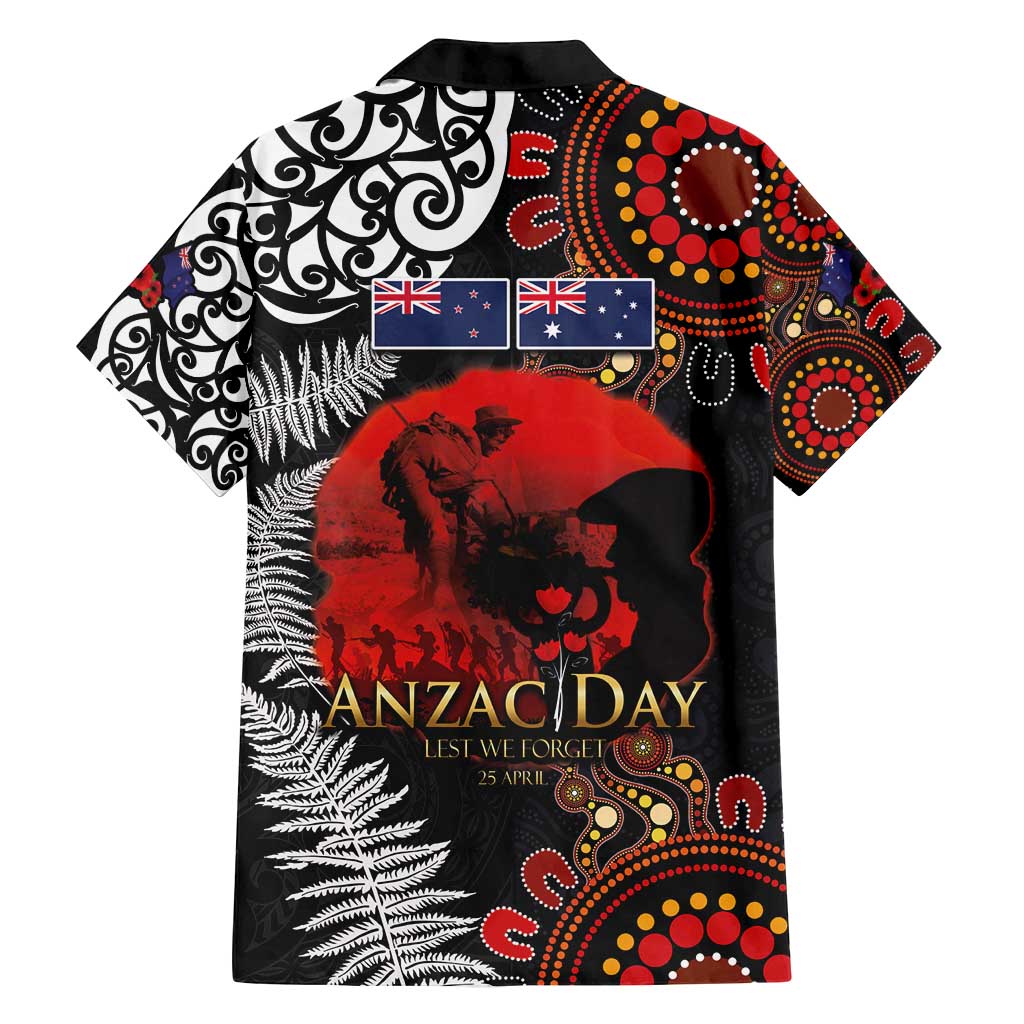 Australia and New Zealand ANZAC Day Family Matching Summer Maxi Dress and Hawaiian Shirt Aboriginal and Maori Art Pattern - Gallipoli Lest We Forget LT03 - Polynesian Pride