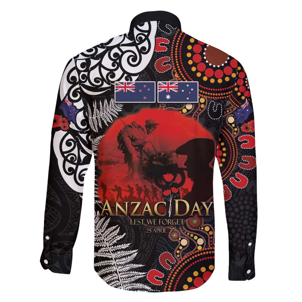 Australia and New Zealand ANZAC Day Family Matching Summer Maxi Dress and Hawaiian Shirt Aboriginal and Maori Art Pattern - Gallipoli Lest We Forget LT03 - Polynesian Pride
