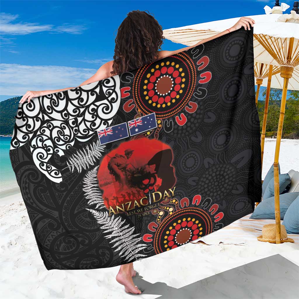 Australia and New Zealand ANZAC Day Sarong Aboriginal and Maori Art Pattern - Gallipoli Lest We Forget