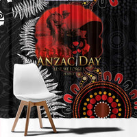 Australia and New Zealand ANZAC Day Window Curtain Aboriginal and Maori Art Pattern - Gallipoli Lest We Forget