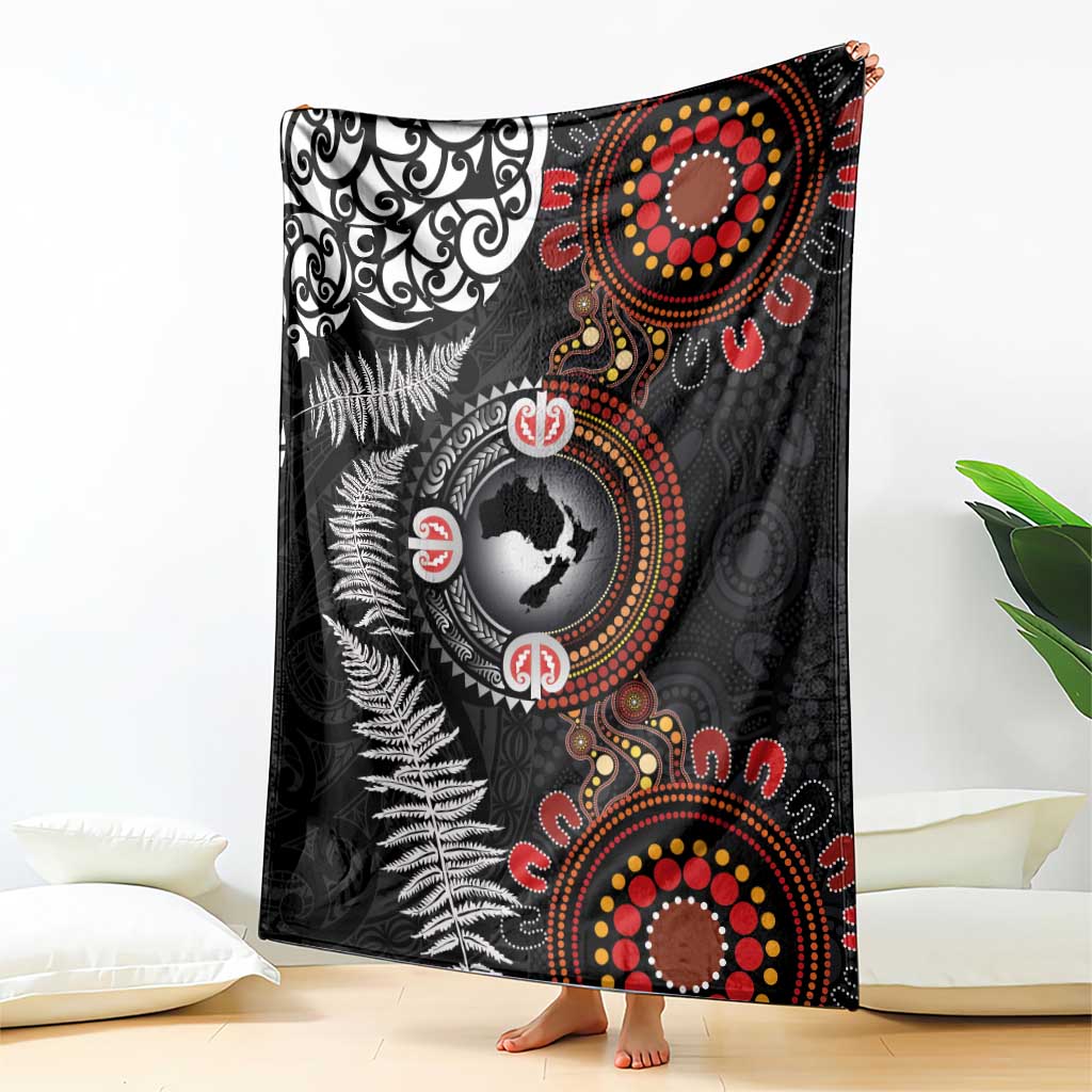 Australia and New Zealand Together Blanket Aboriginal and Maori Art Tattoo