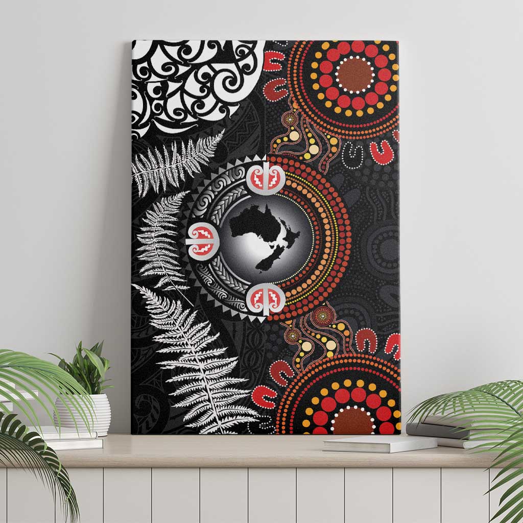 Australia and New Zealand Together Canvas Wall Art Aboriginal and Maori Art Tattoo LT03 - Polynesian Pride
