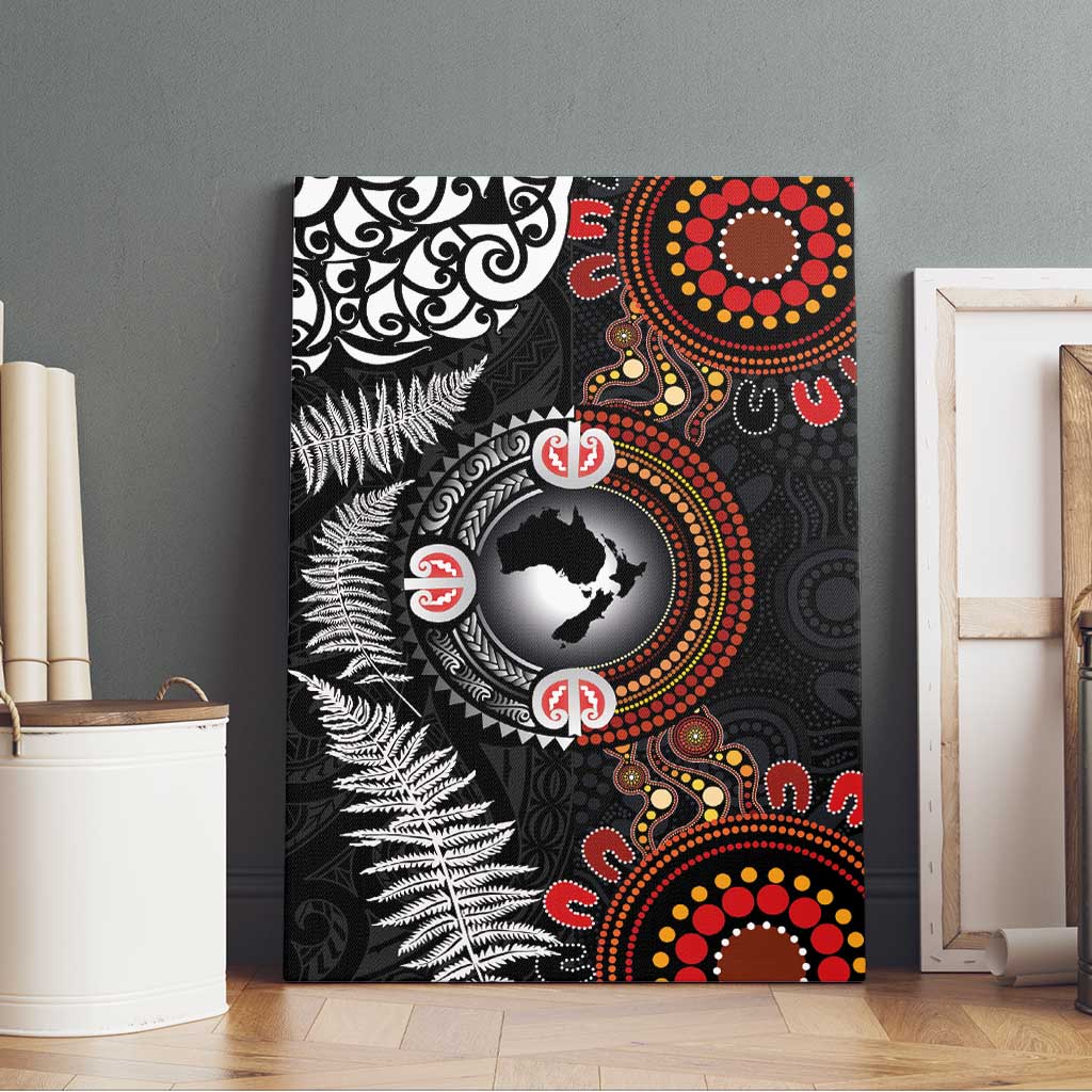 Australia and New Zealand Together Canvas Wall Art Aboriginal and Maori Art Tattoo LT03 - Polynesian Pride