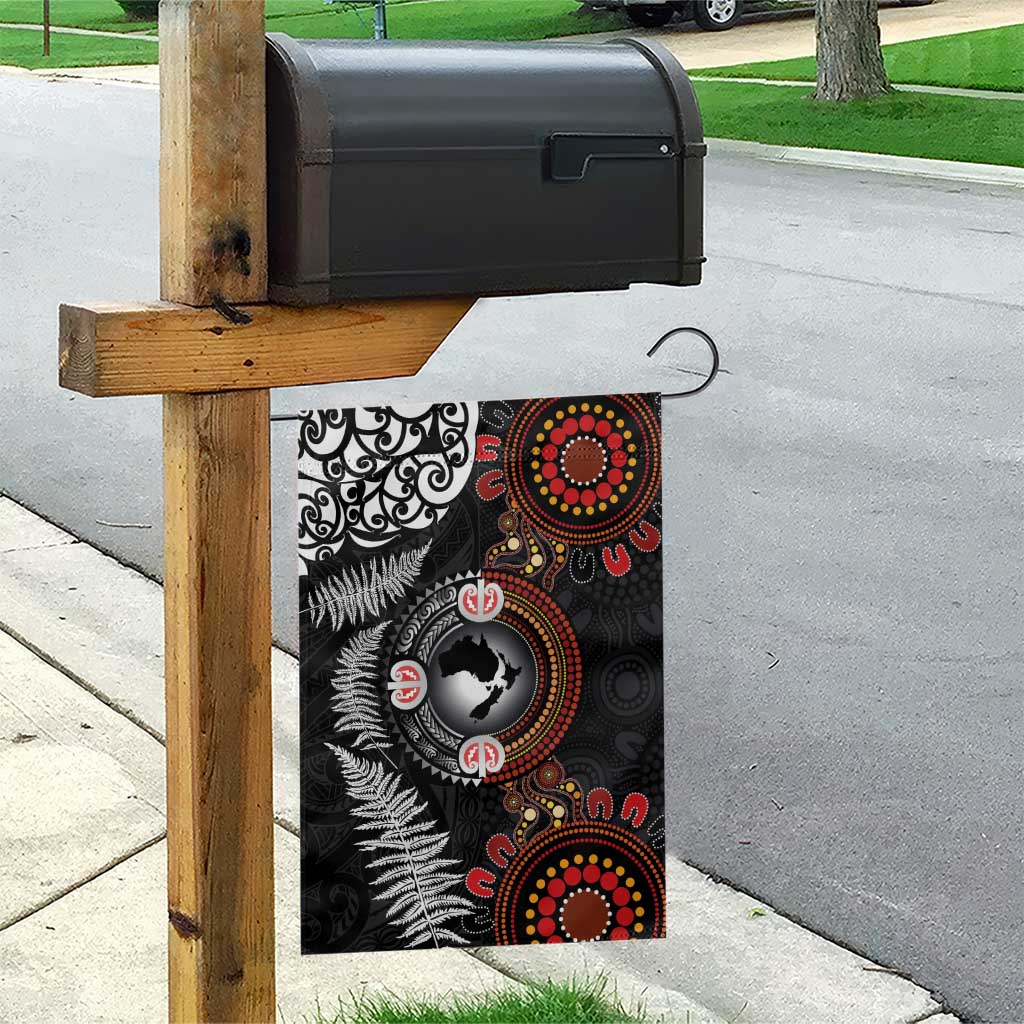 Australia and New Zealand Together Garden Flag Aboriginal and Maori Art Tattoo