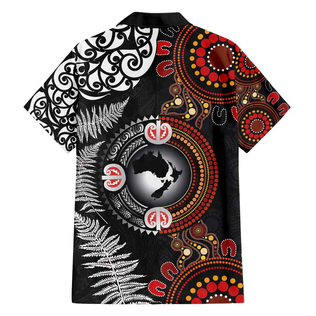 Australia and New Zealand Together Hawaiian Shirt Aboriginal and Maori Art Tattoo